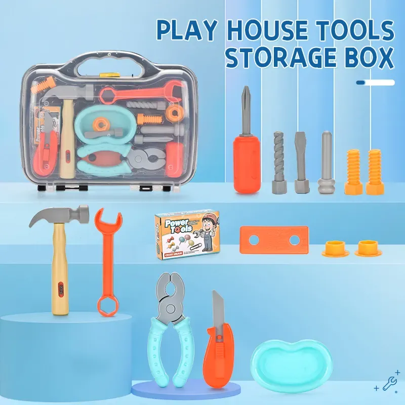 Constructions Tool Kit Assembly Toys Kids Carry Case Tool Box Pretend Play Constructions Toy for Age 3