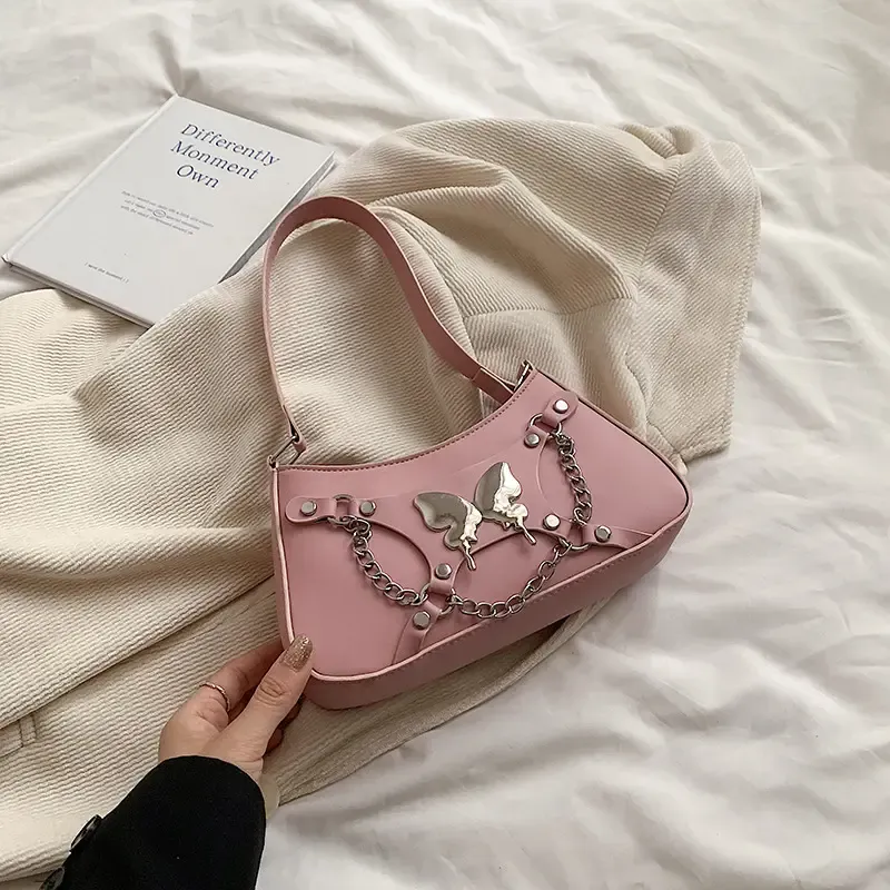 Fashion simple underarm ladies bag pu Leather Shoulder Bag Women Crossbody Sling Messenger Underarm bag half moon purse
