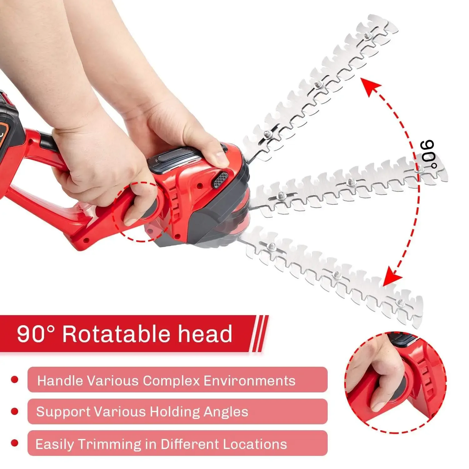 Grass Shear & Hedge Trimmer Handheld Battery Garden Electric Cordless Hedge Trimmer