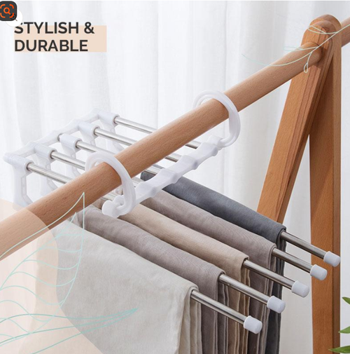 Household Multifunctional Telescopic Folding Multi-layer Pants Storage Rack