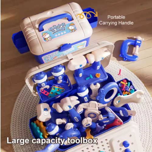 Children's Tool Set with Electric Toy Drill Kids Power Construction Toy Pretend Play Toy Tools Kit for Toddler Boys Girls Child