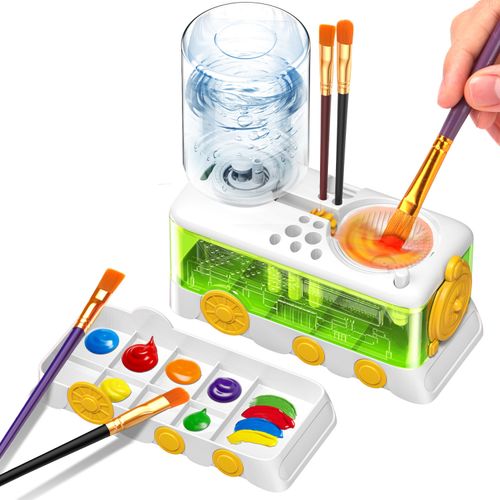 Temu popular brush cleaner automatic water washing pen holder Brush Rinser watercolor