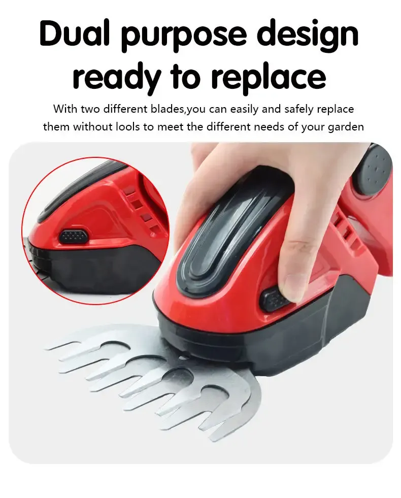 Grass Shear & Hedge Trimmer Handheld Battery Garden Electric Cordless Hedge Trimmer