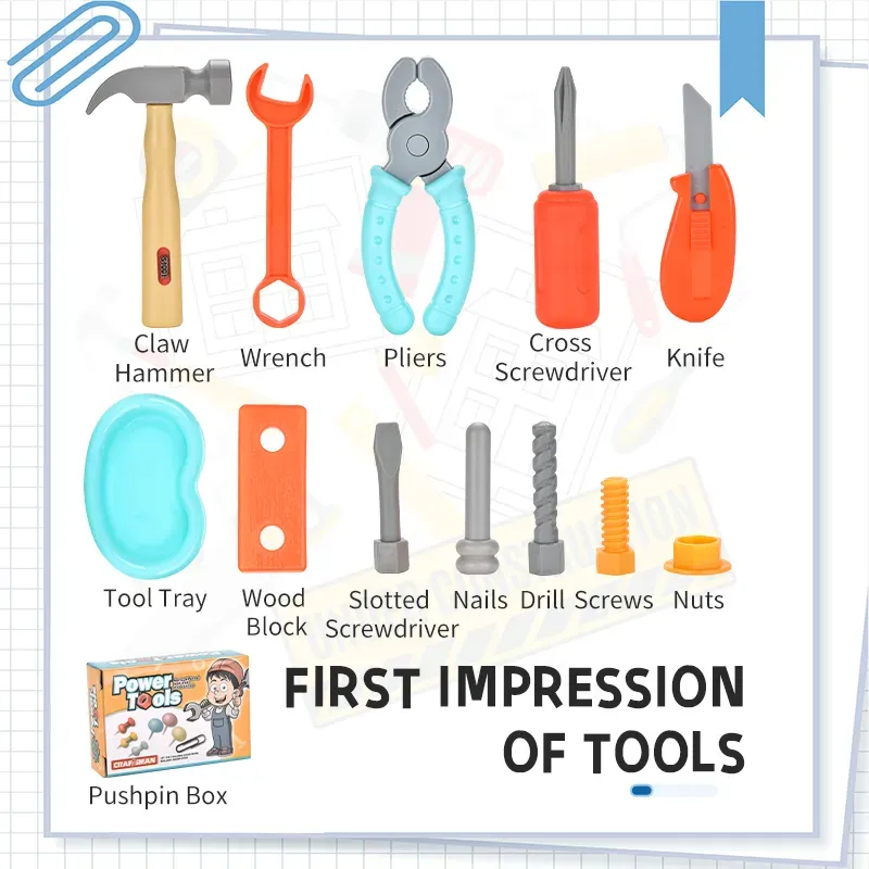 Constructions Tool Kit Assembly Toys Kids Carry Case Tool Box Pretend Play Constructions Toy for Age 3