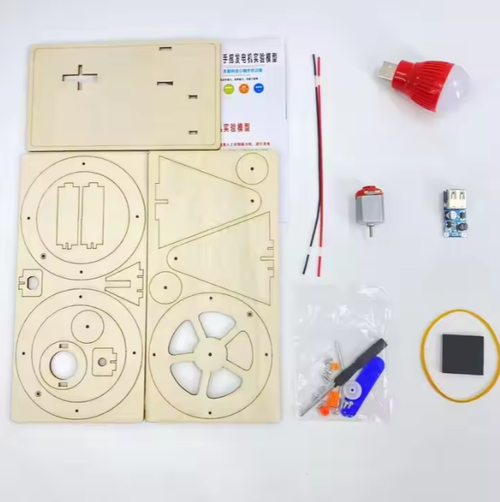 Newest Assemble Wooden Intelligent Science Kits Children Homemade Hand Generator Wood DIY Educational Physics Toys