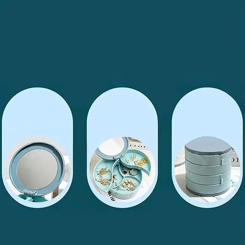 Women's Rotatable Jewelry Box Multi-layer Storage Box Earring Necklace Ring Jewelry Storage Box Travel Jewelry Box Jewelry Tray Storage and Storage (Blue)