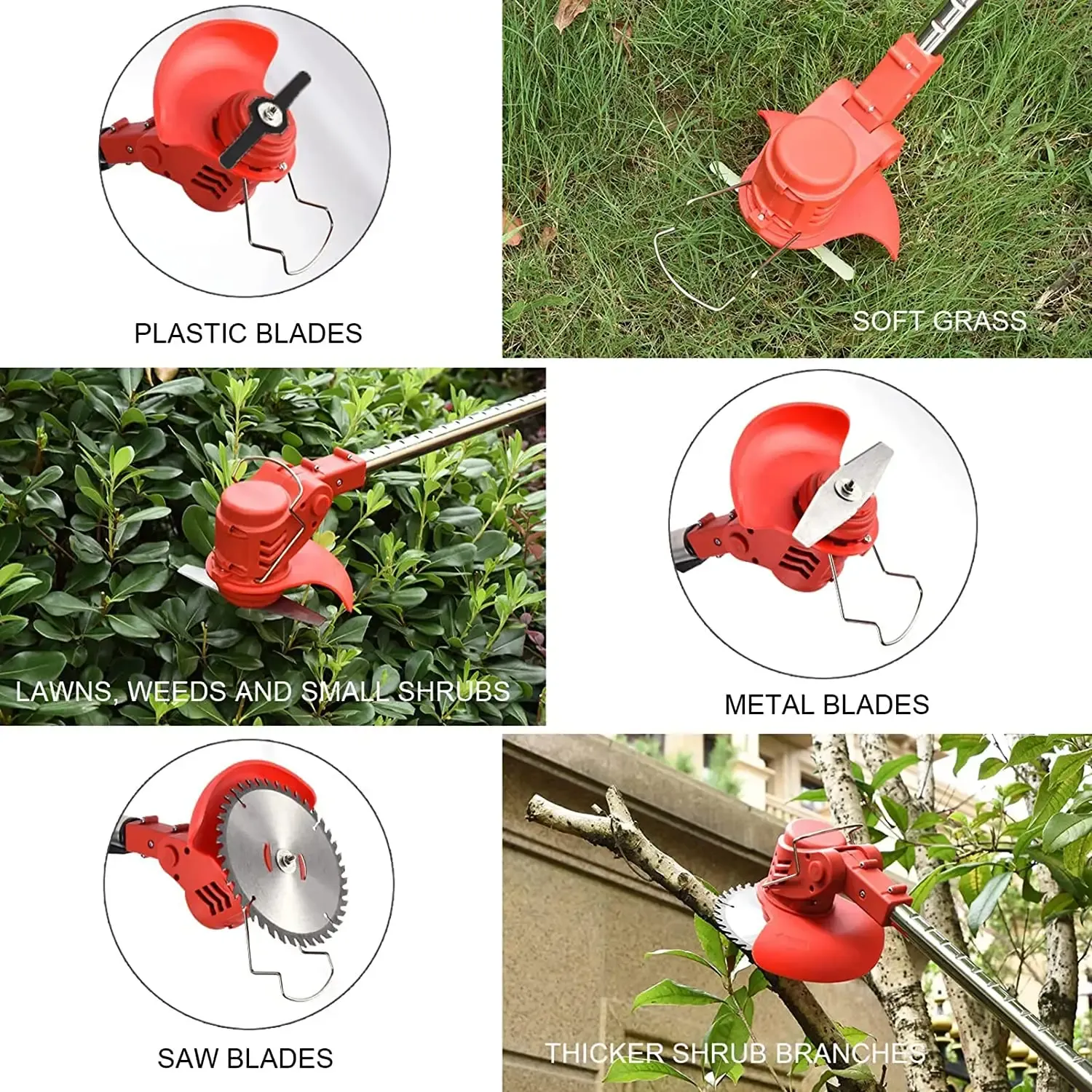 New Arrival Portable 3-in-1 Lightweight Edger Lawn Tool with Adjustable Length & 3 Types Blades for Garden and Yard