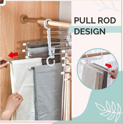 Household Multifunctional Telescopic Folding Multi-layer Pants Storage Rack