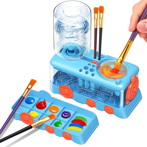 Temu popular brush cleaner automatic water washing pen holder Brush Rinser watercolor