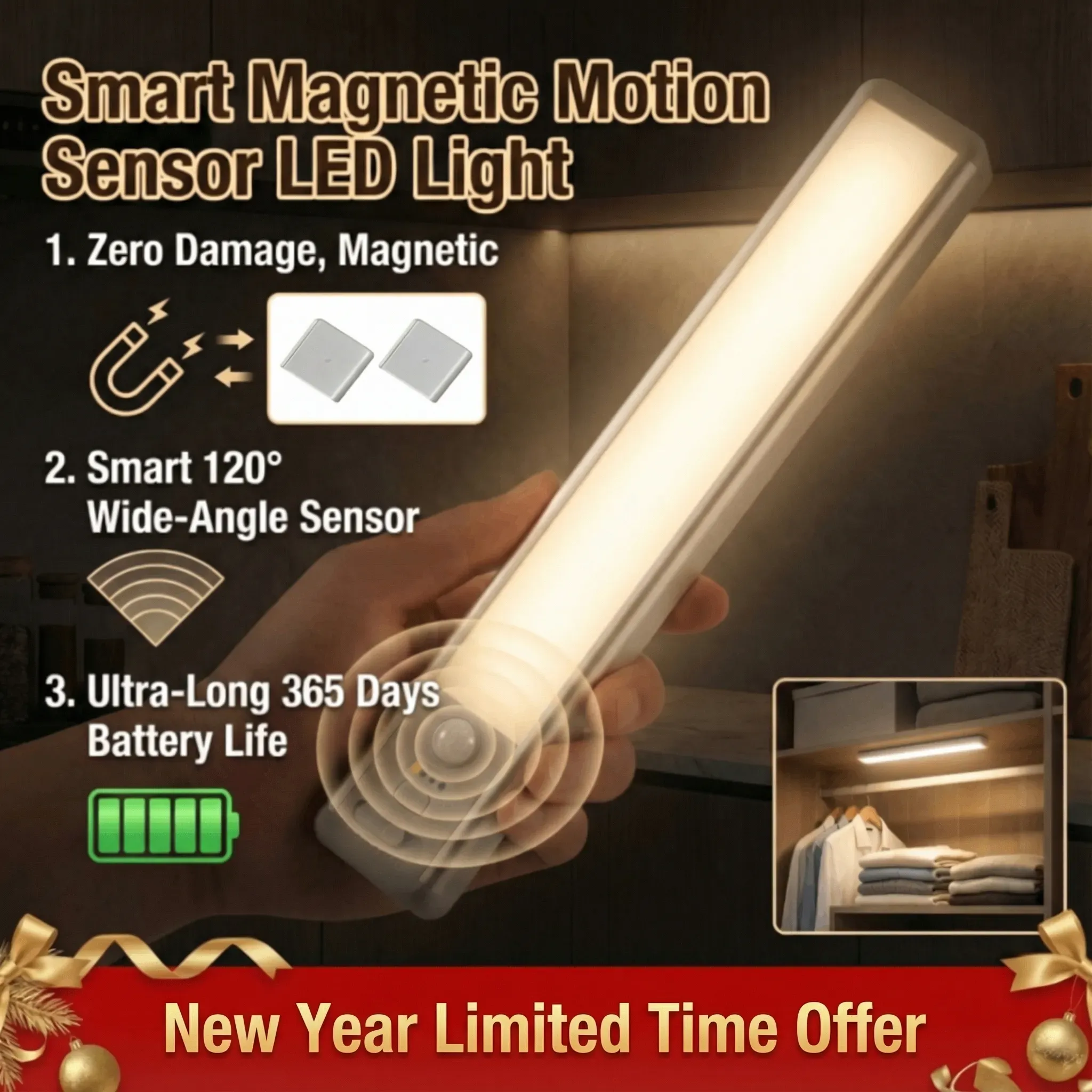 🧨 New Year Limited Time  50%  Discount🧨💡Smart Magnetic Motion Sensor LED Light💡