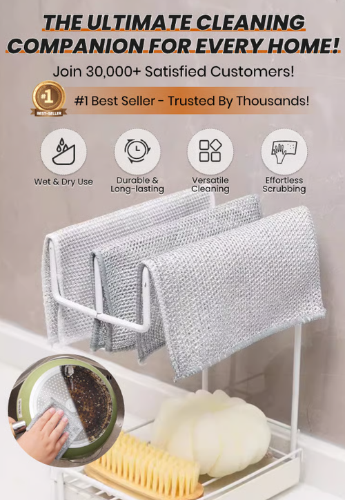 ⚡flash sale🤩Multipurpose Wire Dishwashing Rags for Wet and Dry👍buy 1 get 4 free👍（5 PCS）