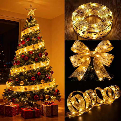 🎁10 meters 💥Christmas Ribbon Fairy Lights,Receive a mystery gift with every order