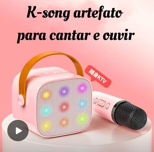 Portable Karaoke BT LED Mini Speakers Wireless with Mic and Bluetooth Handheld Portable Microphone