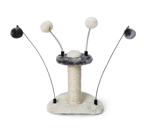 Bud'z Station De Jeu pour chat Avec Pompoms Et Poteau En Sisal