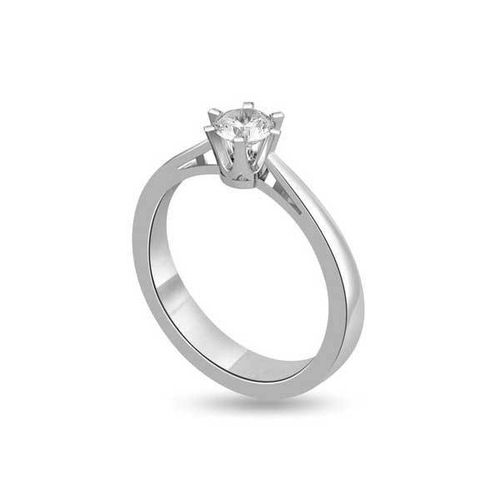 Anello di fidanzamento solitario con diamante in Oro Bianco 18ct - R102