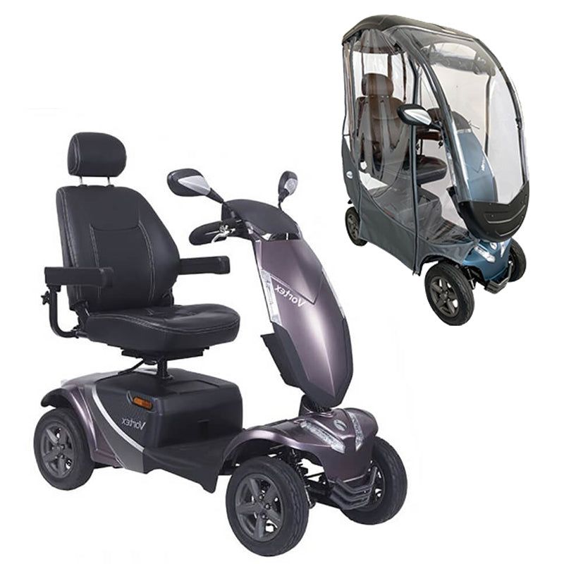 Rascal Vortex Scooter 8 mph With Solid Canopy  green power mobility scooters uk