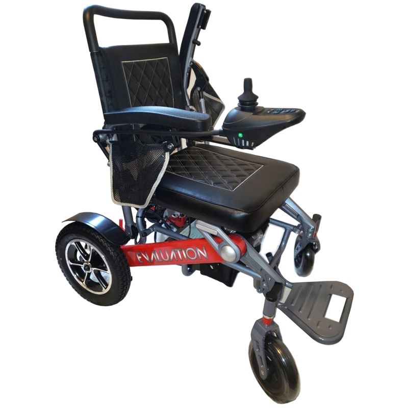 New Evaluation Evolution Automatic Folding Power Wheelchair | 18.5 x 18.5 inch Seat | Remote Control-Powered Folding  cost of mobility scooters USA