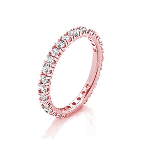 Anello  Veretta Full Eternità in Oro Rosa 18ct con diamanti 1.00ct totali - VRT1