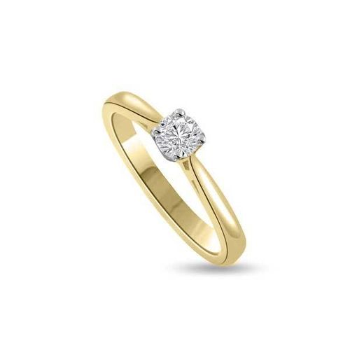 Anello di fidanzamento solitario con diamante in Oro Giallo 18ct - R113