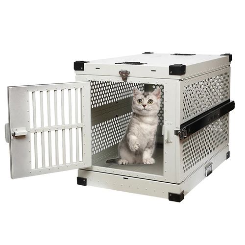 Outdoor Portable  Cat Travel Carrier Car Airline Pet Transport  Crate Aluminum Alloy Folding Dog  Cage