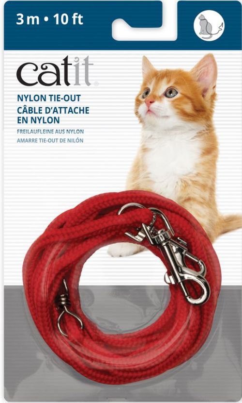 Câble d'attache en nylon Catit, rouge