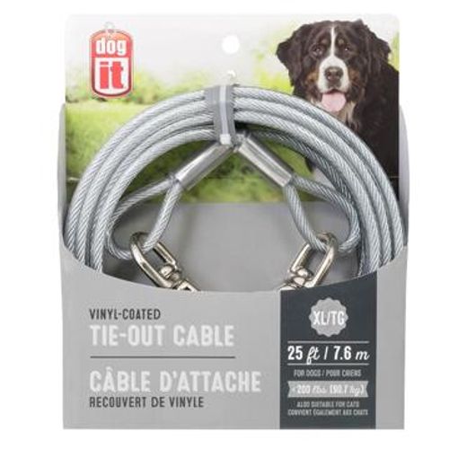 Câble d'attache Dogit pour chiens de très grande taille, transparent, 7,6 m (25 pi)