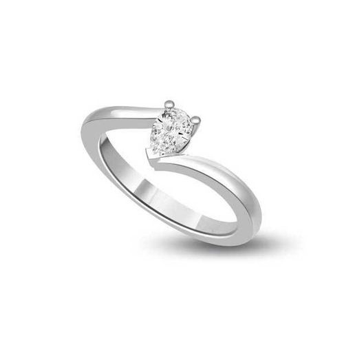 Anello di fidanzamento solitario con diamante in Oro Bianco 18ct - R176