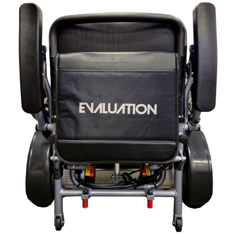 New Evaluation Evolution Automatic Folding Power Wheelchair | 18.5 x 18.5 inch Seat | Remote Control-Powered Folding  cost of mobility scooters USA