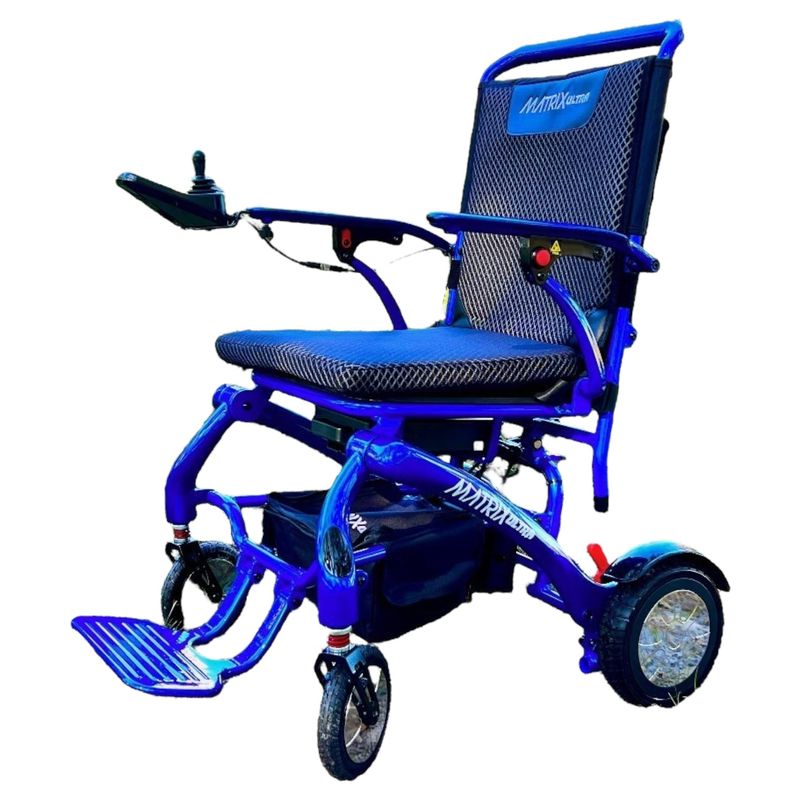 Matrix Ultra Lightweight Folding Electric Wheelchair | 16 x 16 inch Seat | Carbon Fiber Frame  cost of mobility scooters USA