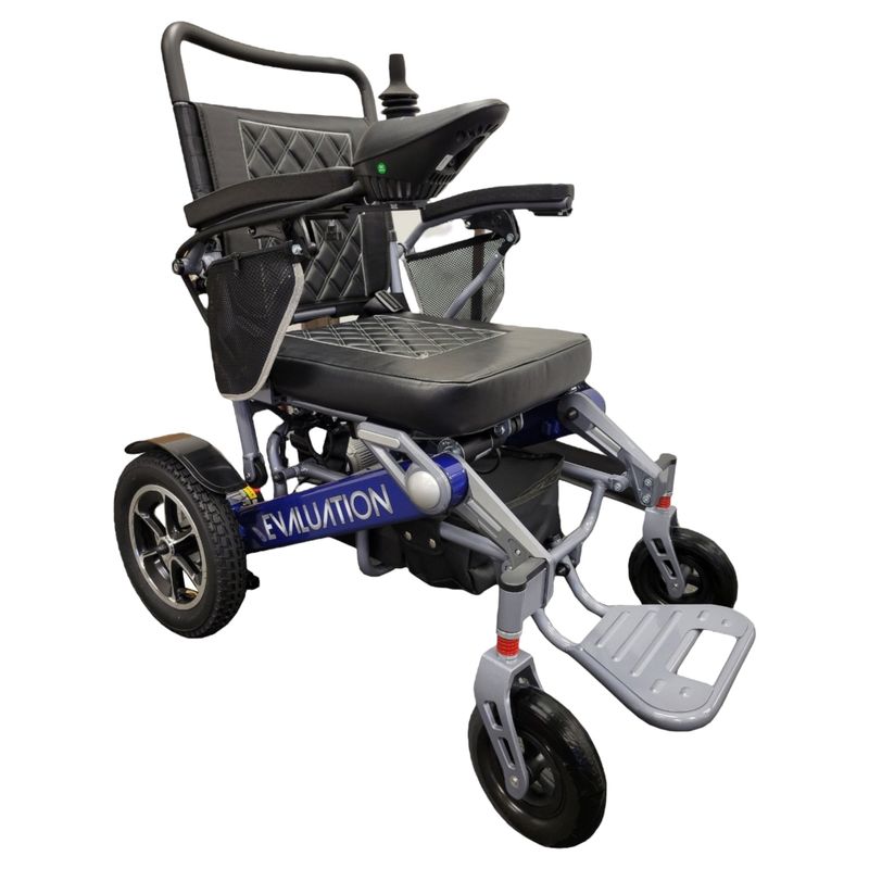 New Evaluation Evolution Automatic Folding Power Wheelchair | 18.5 x 18.5 inch Seat | Remote Control-Powered Folding  cost of mobility scooters USA