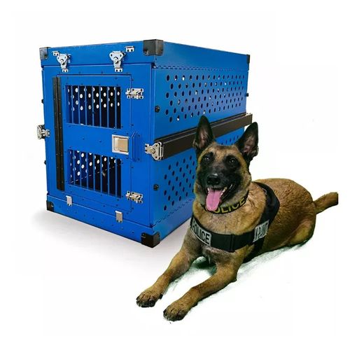 Wholesale XXL Blue Aluminum Collapsible Dog Crate Heavy Duty Impact Car Transport Dog Cage