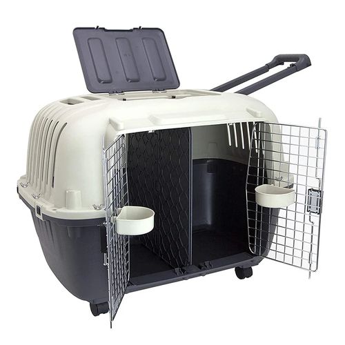 Super large space pet activity cage ABS pet aviation consignment box double opening door cat dog outdoor carrier tool