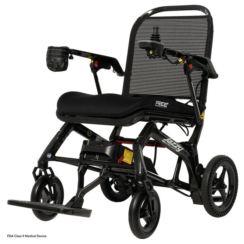New Pride Mobility Jazzy Ultra Light Portable Power Chair | 18 x 18 inch Seat | Lightweight 33 LBS. Frame  cost of mobility scooters USA