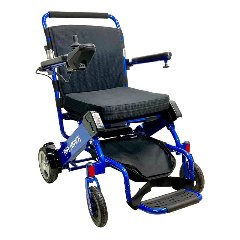 Like-New Air Hawk Folding Power Wheelchair | 16 x 16 inch Seat | Lightweight Folding Frame folding mobility scooter for heavy  person USA