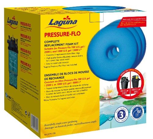 Blocs de mousse de rechange pour filtres pressurisés Pressure-Flo Laguna, Paquet de 3