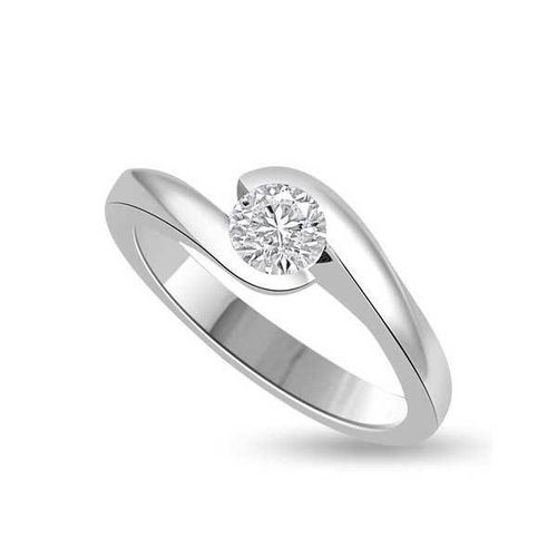 Anello di fidanzamento solitario con diamante in Oro Bianco 18ct - R127