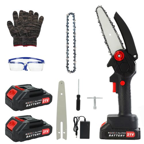 Serra Elétrica Mini Sem Fio de 6 Polegadas Serra Elétrica Atualizada com Bateria e Oleajador Automático Ideal para Cortar Galhos e Madeira