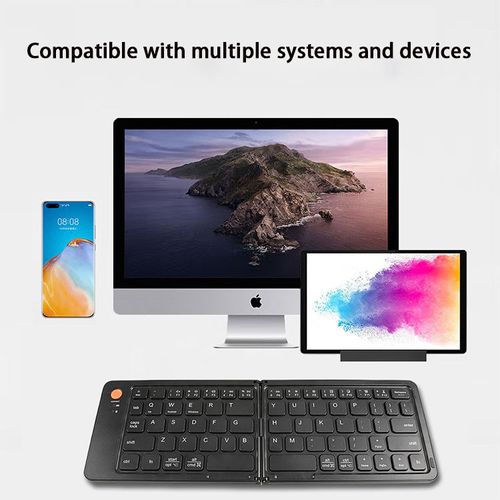 New BT Wireless Keyboard Foldable Folding Wireless Keyboard for iPad Tablet Smartphone
