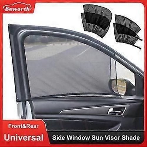 (4 piece pack) Car Front Rear Side Window Sunshade Visor Shade Mesh Insulation Anti-mosquito UV Screen Protector Curtain Styling