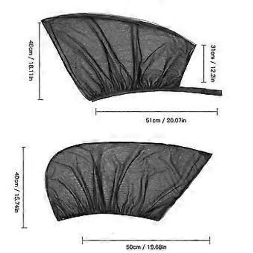 (4 piece pack) Car Front Rear Side Window Sunshade Visor Shade Mesh Insulation Anti-mosquito UV Screen Protector Curtain Styling