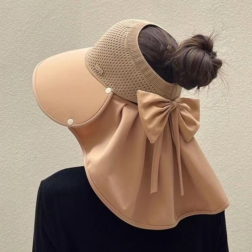 Women's Summer Outdoor Fisherman Hat 3D Embroidered Silk Sunhat Visor Detachable Shawl Wide Brim for Sunshade Neck Sports