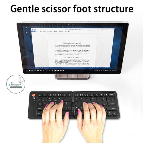 New BT Wireless Keyboard Foldable Folding Wireless Keyboard for iPad Tablet Smartphone