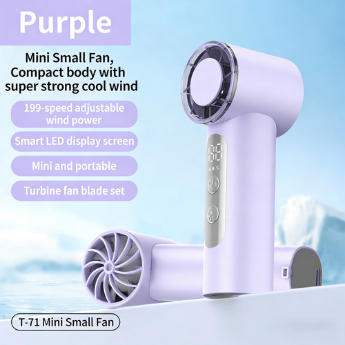 Rechargeable Mini Handheld Summer Cooling Pocket Fan Ventilators Violent Turbo Fan High-Speed Fan Portable Display