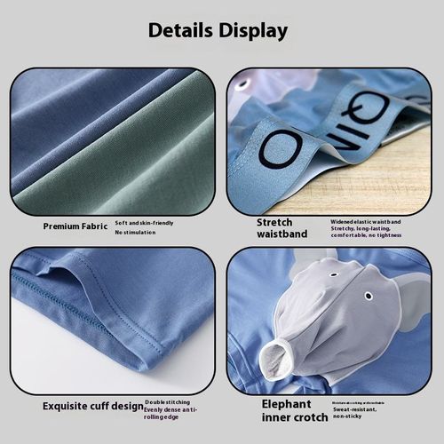 Men's XL Mid-Rise Modal Boxer Shorts Good Sexy Youth Cross-Border Generation Bullet Separated Knitted