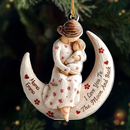 I Love You To The Moon And Back - Personalized 1-Layer Acrylic Ornament