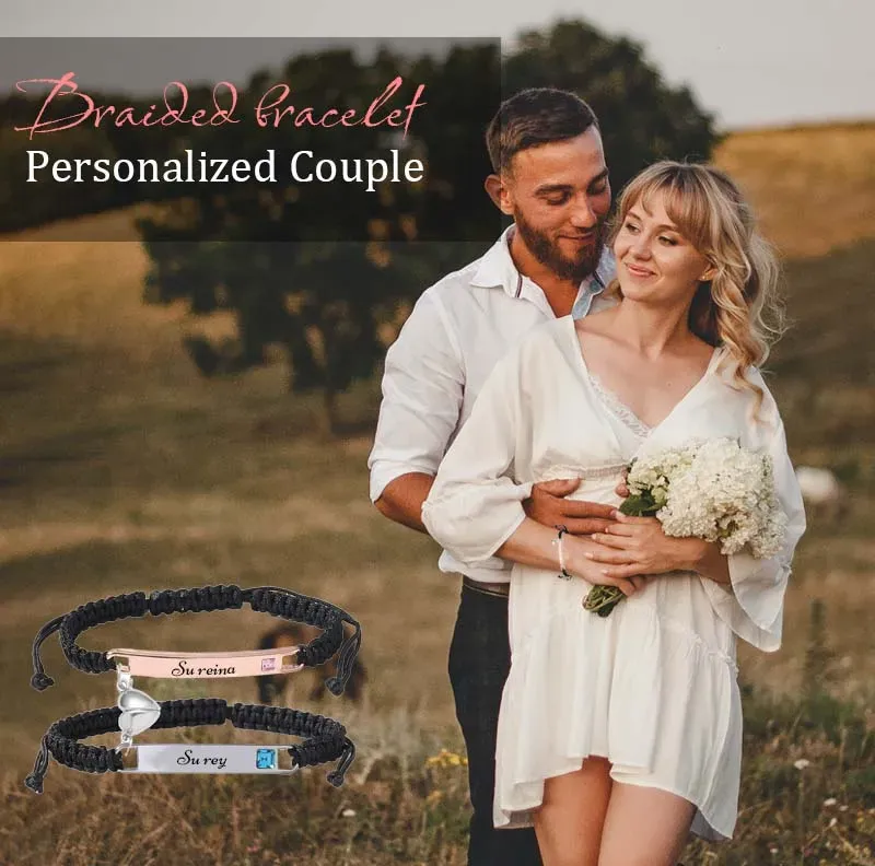 Personalized Braided Couple Bracelet