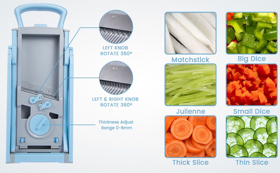 Multifunctional vegetable cutter ONCE FOR ALL Upgrade Safe Mandoline Slicer Plus