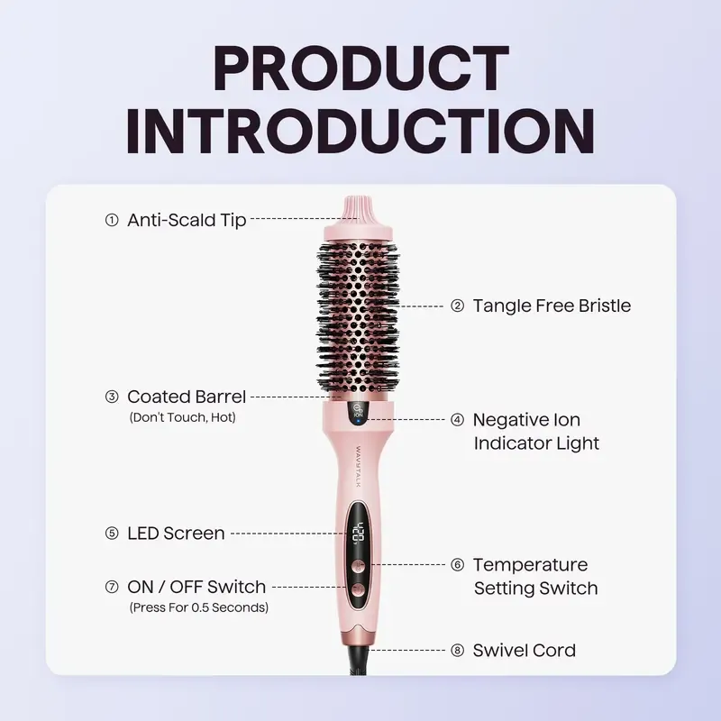Wavytalk Blowout Boost Ionic Thermal Brush 1 Inch with LED Display