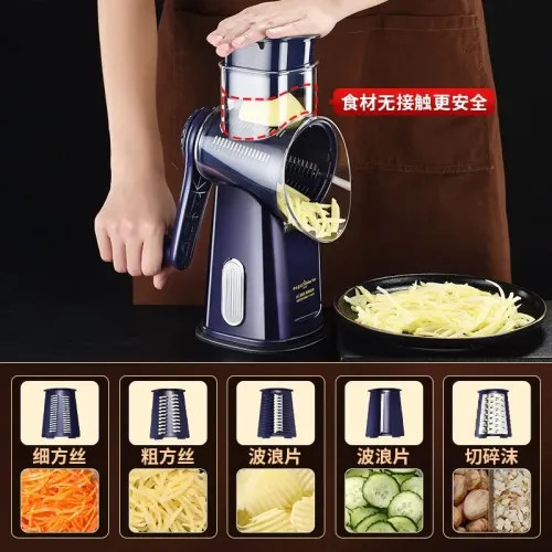 Vegetable Slicer Cutter Manual Drum Grater Multifunction Rotary Cheese Grater Kitchen Veggie Chopper