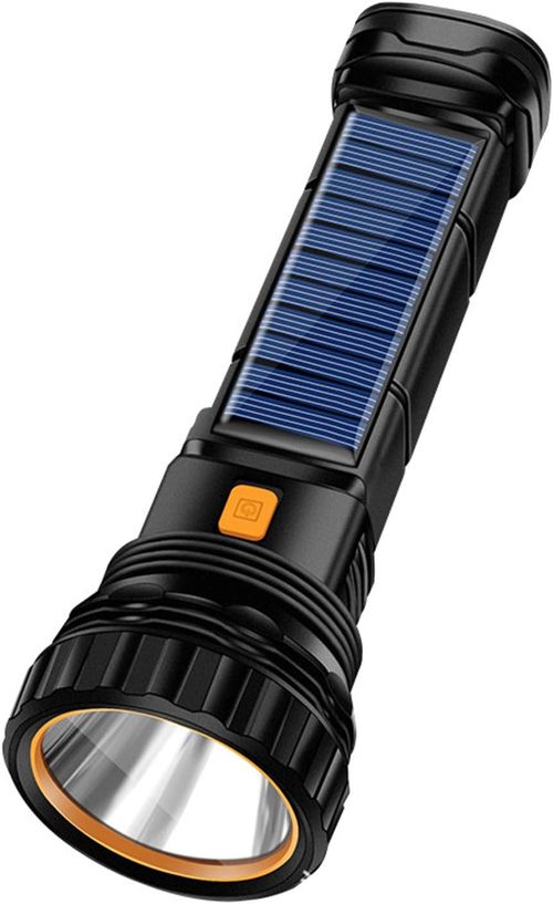 Solar Rechargeable Multi Function 1000 LED Flashlight Emergency Power Supply and USB Charging